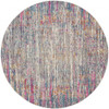 5' Pink and Ivory Round Abstract Power Loom Area Rug