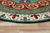 5' Round Red and Sage Medallion Area Rug