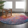 5' Sunset Round Abstract Power Loom Area Rug