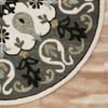 5' Gray Round Wool Hand Hooked Handmade Area Rug