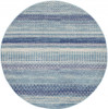 5' Navy Blue Round Southwestern Power Loom Area Rug