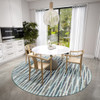 6' Blue Round Ombre Tufted Handmade Polyester Area Rug
