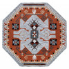 6' Round Terracotta Tribal Area Rug