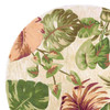6' Beige Hand Tufted Tropical Plant Round Indoor Area Rug
