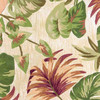 6' Beige Hand Tufted Tropical Plant Round Indoor Area Rug