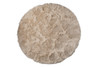 6' x 6' Taupe Round Faux Fur Washable Non Skid Area Rug