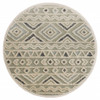 6' Round Cream Modern Geometric Area Rug