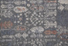6' Gray Ivory and Orange Round Floral Power Loom Area Rug