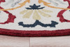 6' Red and Ivory Round Wool Hand Tufted Area Rug