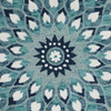 6' Blue & White Round Wool Hand Tufted Area Rug