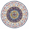 6' Blue and White Round Wool Hand Tufted Area Rug