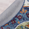 6' Blue and White Round Wool Hand Tufted Area Rug