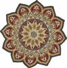 6' Red Round Wool Hand Tufted Area Rug