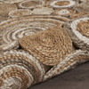 6' Multi-Toned Intricate Circle Natural Round Jute Area Rug