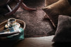 6' Round Polyester Espresso Area Rug