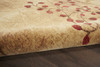 6' Brown Round Floral Power Loom Polyester Area Rug