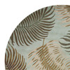 7' Round Wool Aqua Area Rug