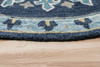 7' Round Blue Floral Medallion Area Rug