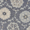 7' Blue and Gray Round Wool Hand Tufted Area Rug