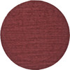 8' Red Round Wool Hand Woven Stain Resistant Area Rug