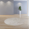 8' Round Polyester Ivory Heather Area Rug