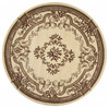 8' Ivory Round Floral Area Rug