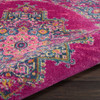 8' Fuchsia Round Power Loom Polypropylene Area Rug