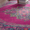 8' Fuchsia Round Power Loom Polypropylene Area Rug