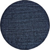 8' Blue Round Wool Hand Woven Stain Resistant Area Rug