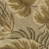 8' Sand Beige Hand Tufted Tropical Leaves Round Indoor Area Rug