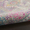 8' Pink and Gray Round Abstract Power Loom Area Rug