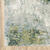 8' Round Blue and Sage Distressed Waves Indoor Area Rug