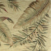 8' Ivory Hand Tufted Tropical Leaves Round Indoor Area Rug