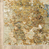 8' Round Modern Abstract Gold and Beige Indoor Area Rug