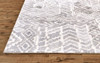 8' Gray and White Round Wool Abstract Tufted Handmade Area Rug