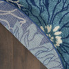 8' Blue and Ivory Round Floral Dhurrie Area Rug
