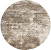 8' Tan Ivory and Brown Round Abstract Area Rug