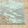 8' Round Blue and Gray Abstract Impasto Area Rug