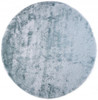 8' Blue and Silver Round Shag Tufted Handmade Area Rug
