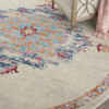8' Gray and Ivory Round Power Loom Area Rug