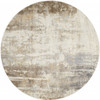 8' Tan Ivory and Gray Round Abstract Area Rug