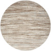 8' Brown Round Abstract Power Loom Area Rug