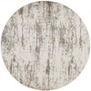 8' Ivory and Brown Round Abstract Area Rug