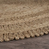 8' Gray Toned Braided Natural Jute Area Rug