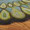 8' Round Green Peacock Feather Area Rug