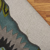 8' Round Green Peacock Feather Area Rug