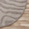 8' Round Taupe Zebra Pattern Area Rug