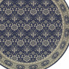 8' Round Navy and Gray Floral Ditsy Area Rug