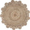 8' Round Natural Coiled Area Rug