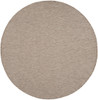 8' Beige Round Power Loom Area Rug